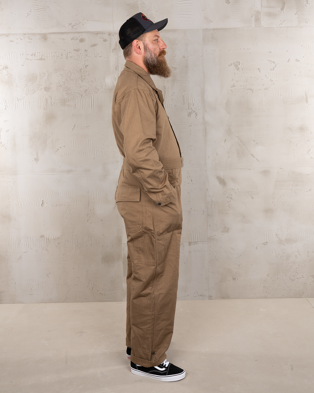 1938 Mechanic Coverall Olive Pike Brothers detail view