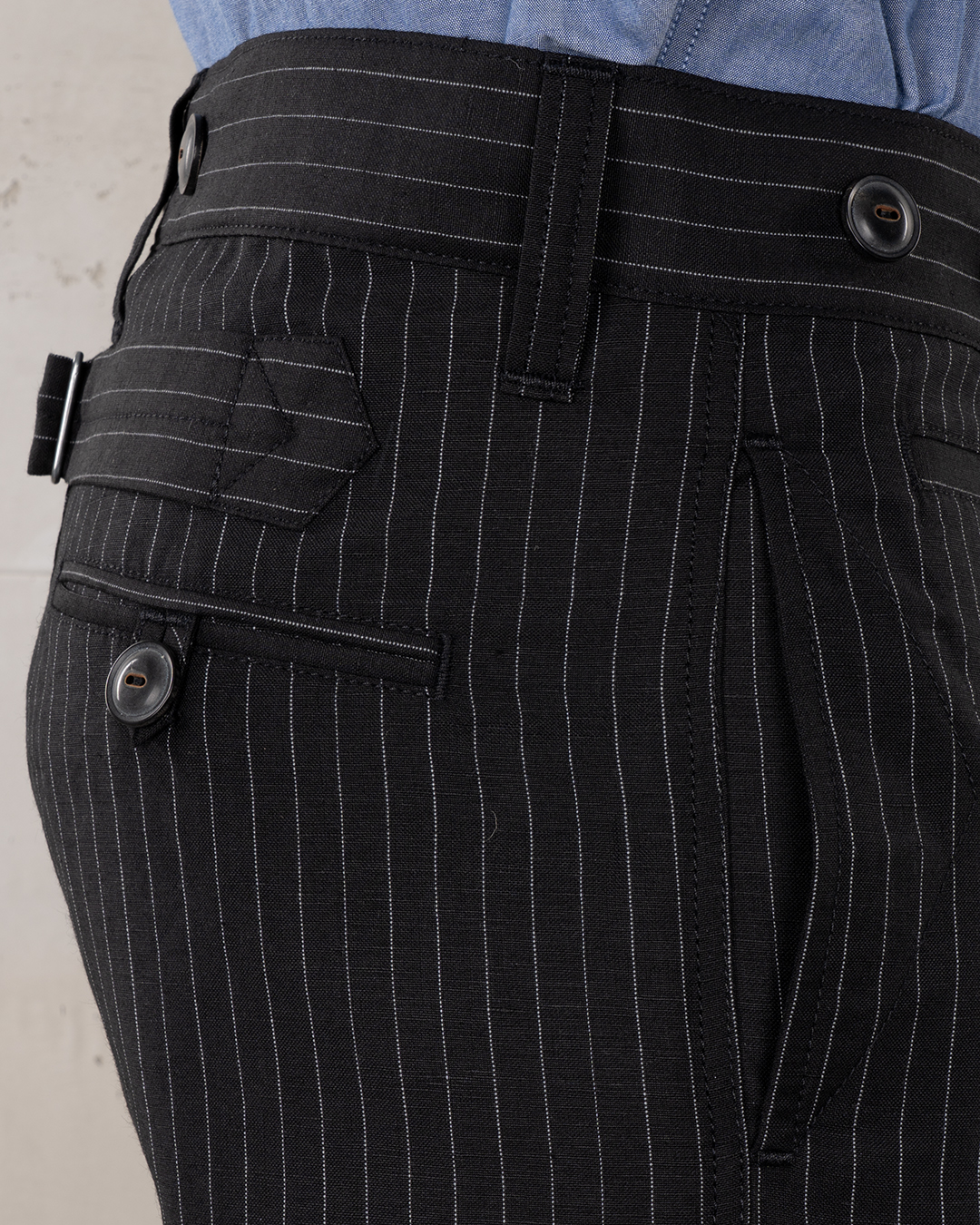 1947 Harvester Trousers Chicago Black Pike Brothers detail boutons braguette