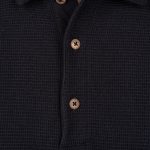 Pike Brothers 1963 Polo Shirt Royal Black - detail matiere tissu - vintage workwear Holdfast