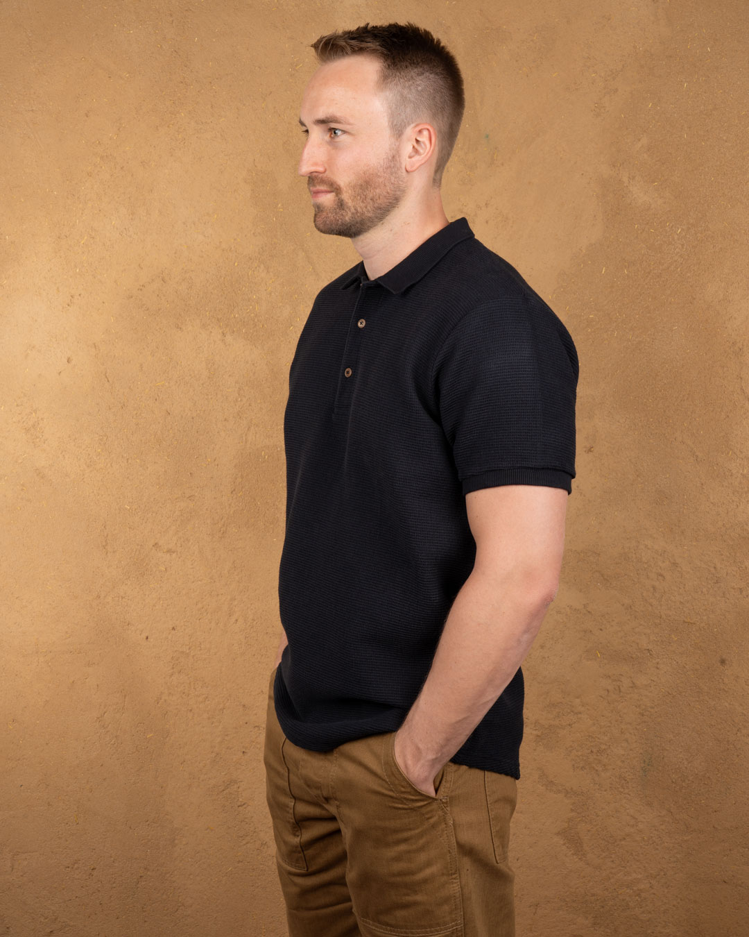 Pike Brothers 1963 Polo Shirt Royal Black - vue de dos - vintage workwear Holdfast