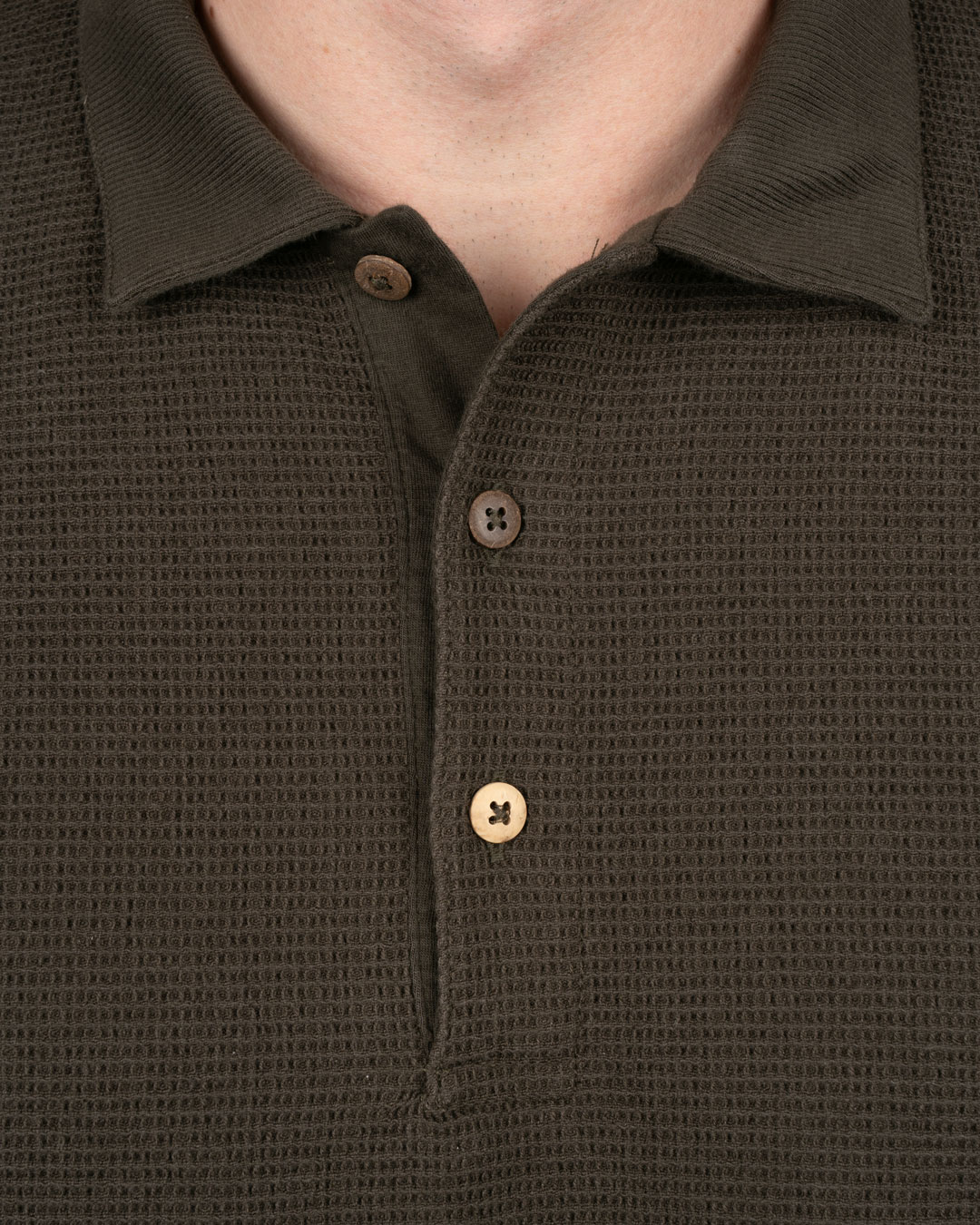 Pike Brothers 1963 Polo Shirt Royal Olive - detail matiere tissu - vintage workwear Holdfast