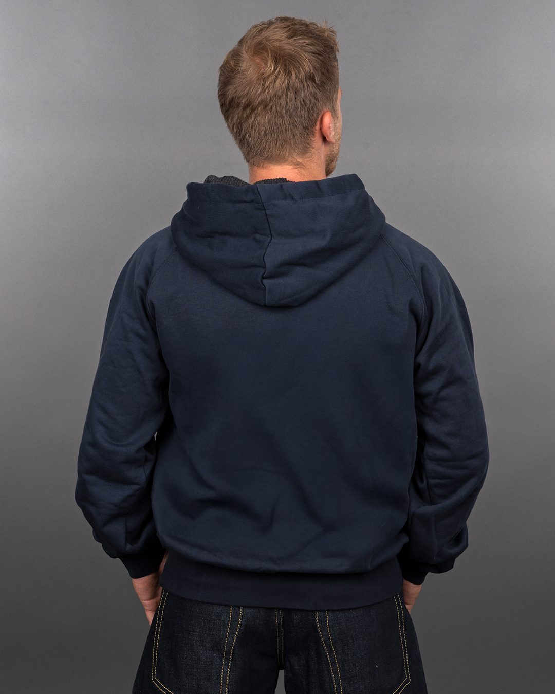 Felpa con cappuccio Pike Brothers 1965 PT Navy - vista posteriore - abbigliamento da lavoro vintage Holdfast