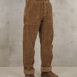 Pantaloni Utility 1967 in velluto a coste di ottone chiaro Pike Brothers, vista frontale