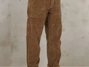 Pantaloni Utility 1967 in velluto a coste di ottone chiaro Pike Brothers, vista frontale