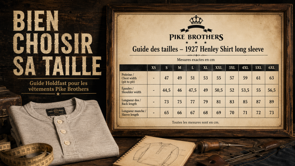Size Guide-Pike Brothers-1927 Henley Shirt long sleeve