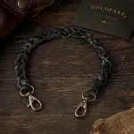 Cinturino in pelle per portafoglio - biker - moto - personalizzato - holdfast
