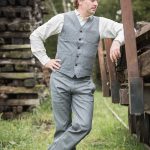 Pike Brothers 1942 Hunting Pant Grey Wabash - porte face