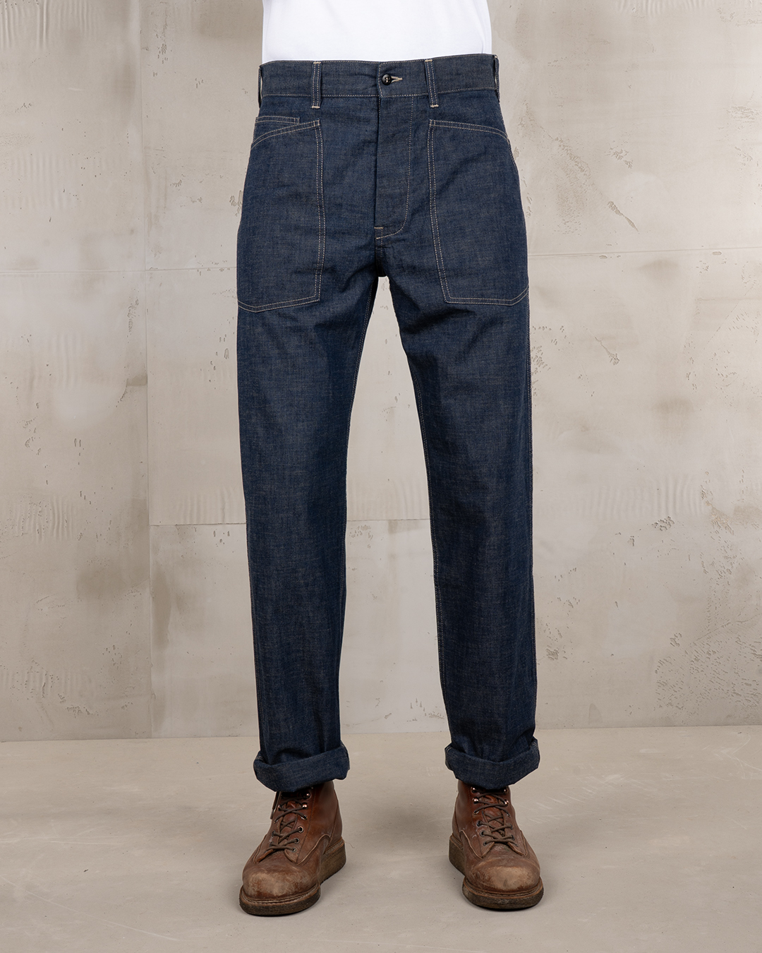 Pike Brothers 1940 Army Denim Trousers Indigo - front view