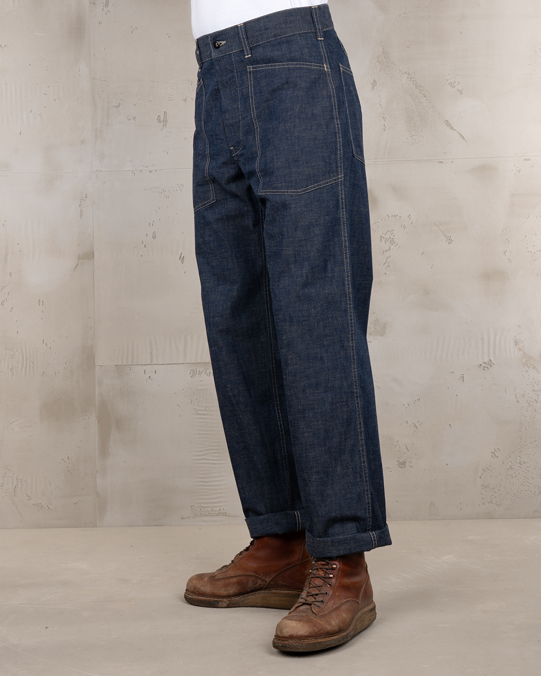 Pike Brothers 1940 Army Denim Trousers Indigo - side view