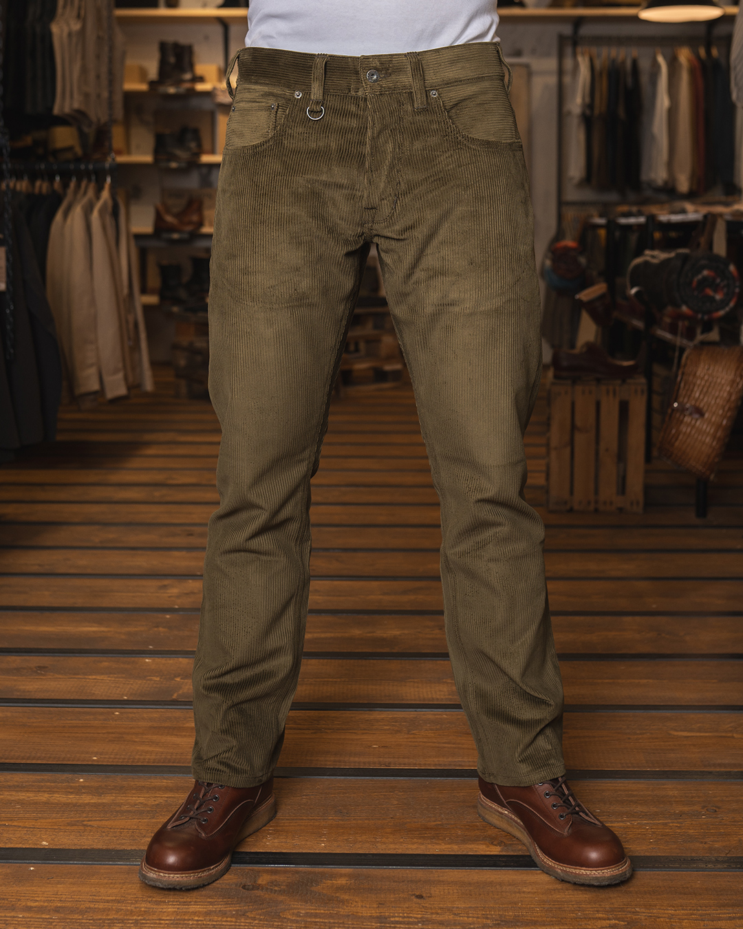 Pike Brothers 1958 Roamer Pant Olive Cord - detail