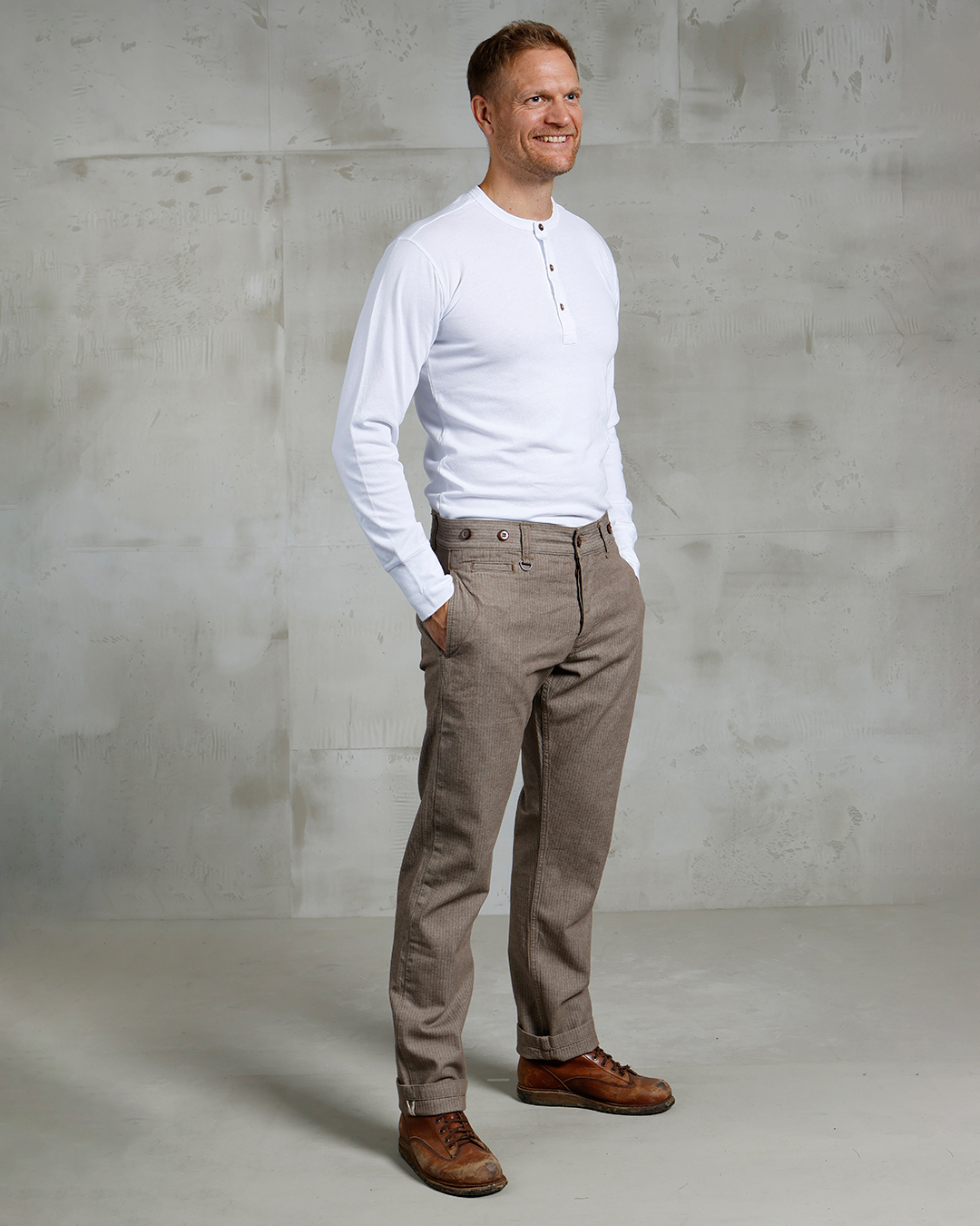 Pike Brothers 1947 Harvester Trousers HBT Brown - vue face