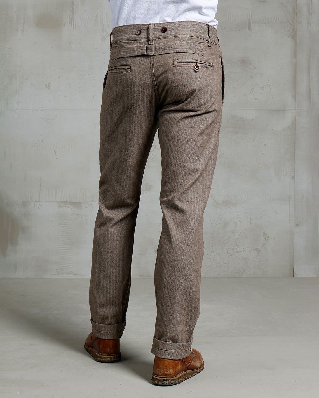 Pike Brothers 1947 Harvester Trousers HBT Brown - detail