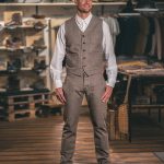 Pike Brothers 1947 Harvester Trousers HBT Brown - portee dos
