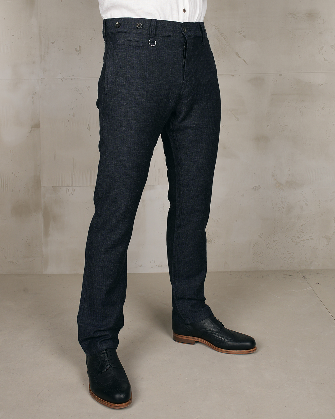 Pike Brothers 1947 Harvester Trousers Owen Blue - vue face