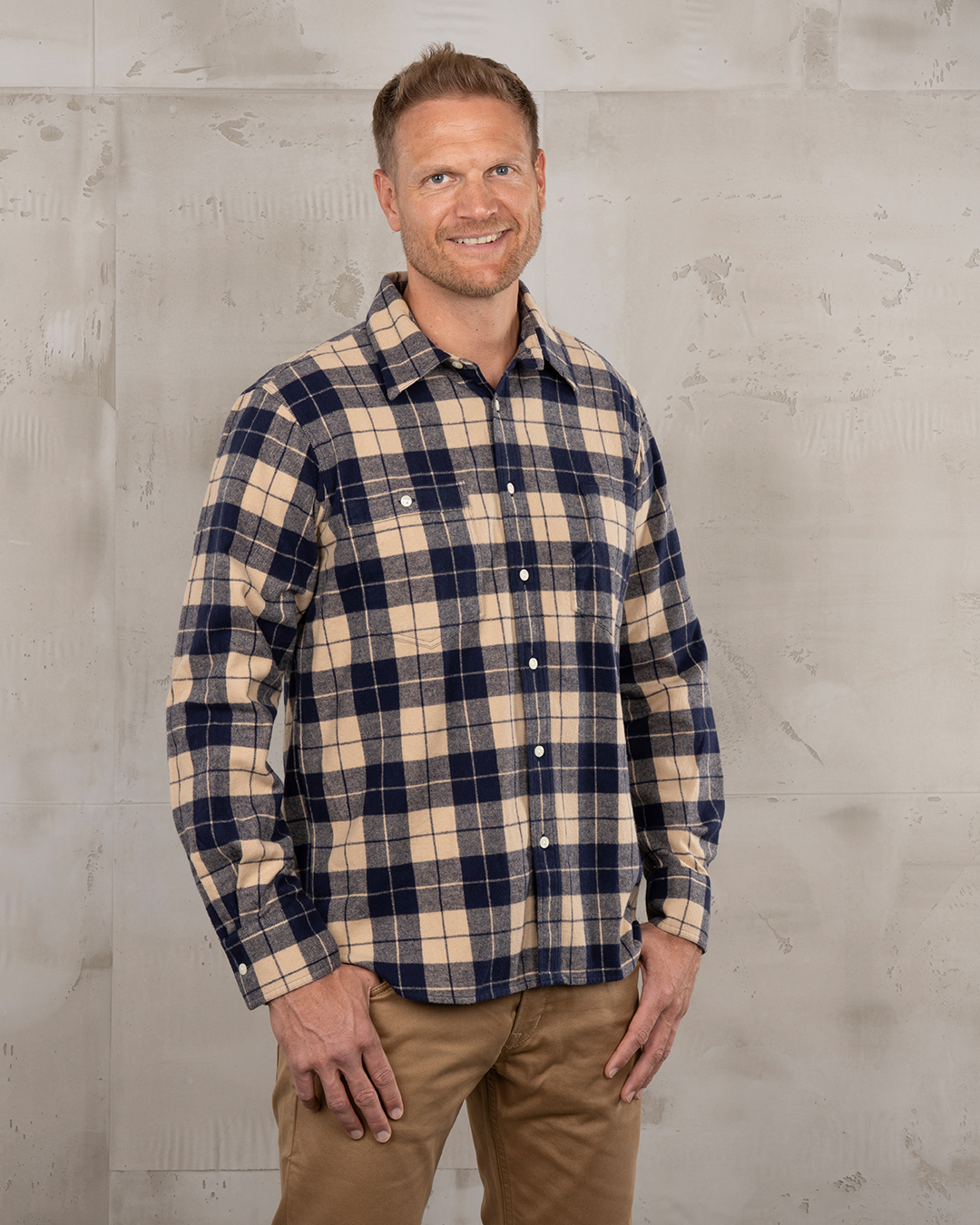 Pike Brothers 1937 Roamer Shirt Blue Flannel - vue face