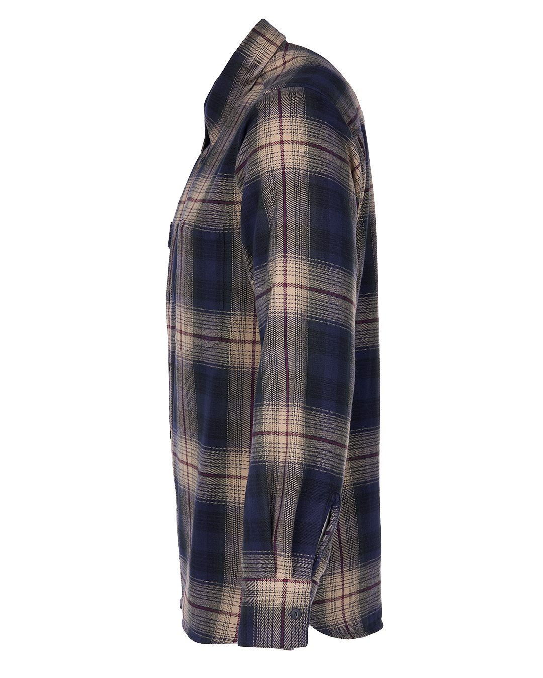 Pike Brothers 1937 Roamer Shirt Blue Beige Check - du00e9tail boutons