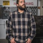 Pike Brothers 1937 Roamer Shirt Blue Beige Check Flannel - vue face
