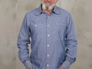 Pike Brothers 1937 Roamer Shirt Blue Chambray - back view