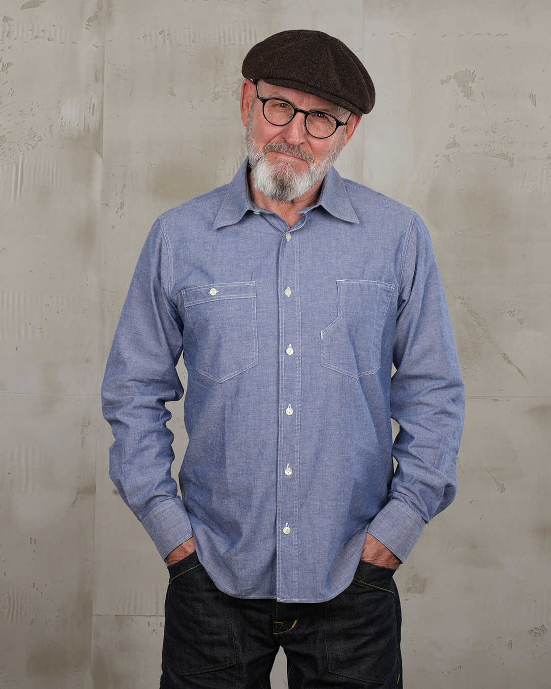 Pike Brothers 1937 Roamer Shirt Blue Chambray - vue dos