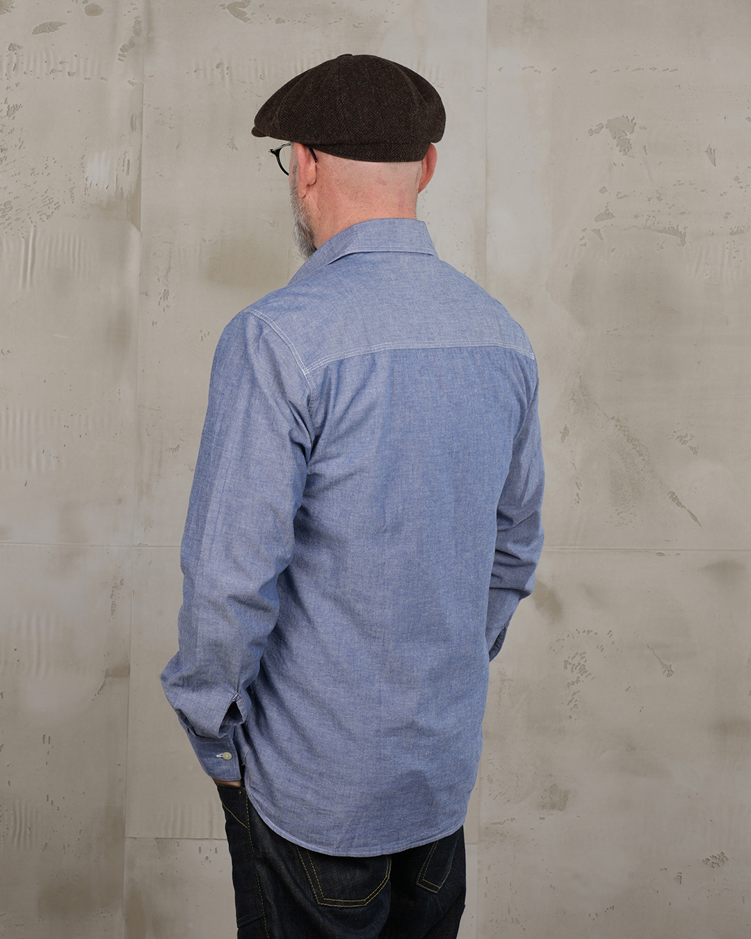 Pike Brothers 1937 Roamer Shirt Blue Chambray - du00e9tail col