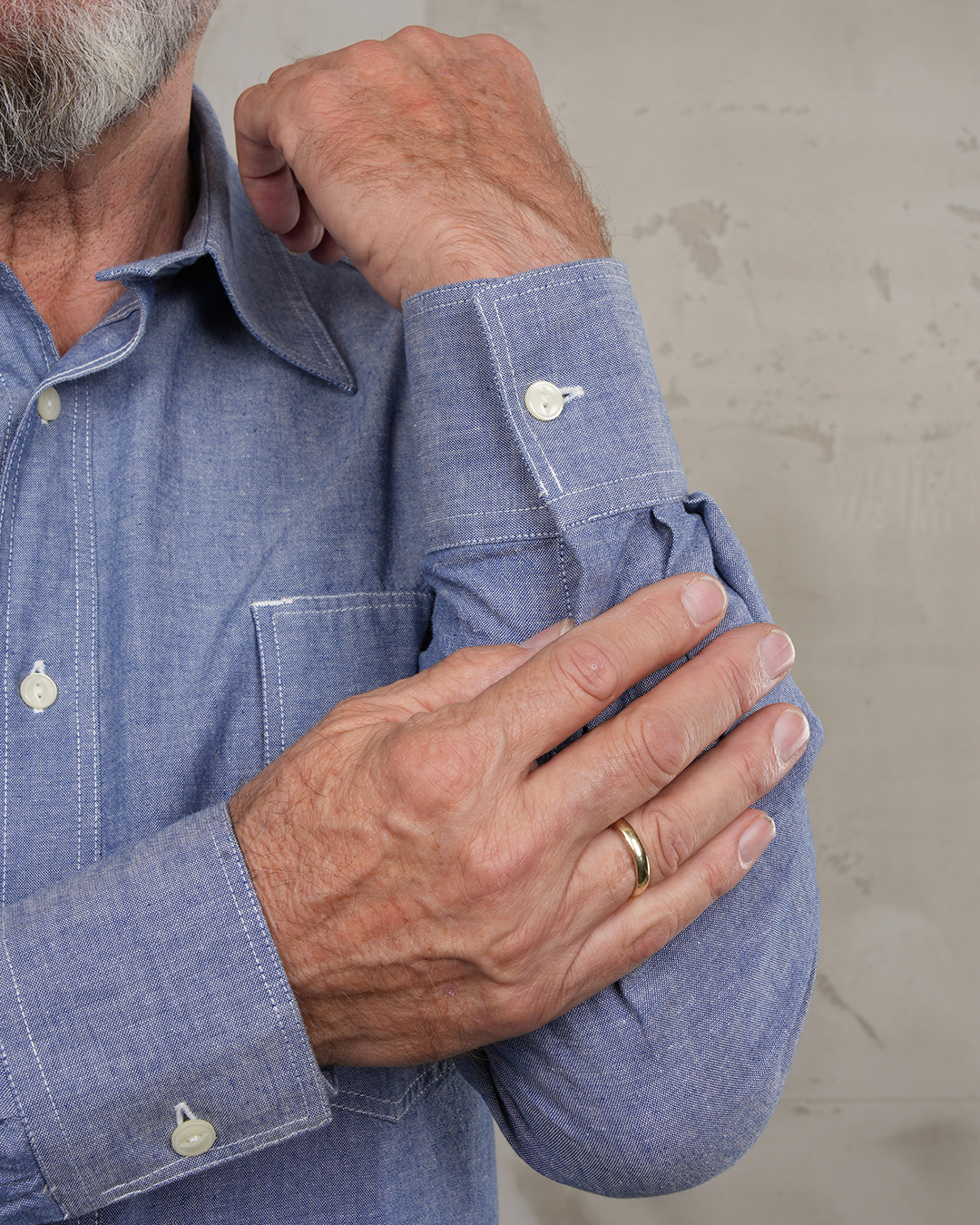 Pike Brothers 1937 Roamer Shirt Blue Chambray - du00e9tail poche
