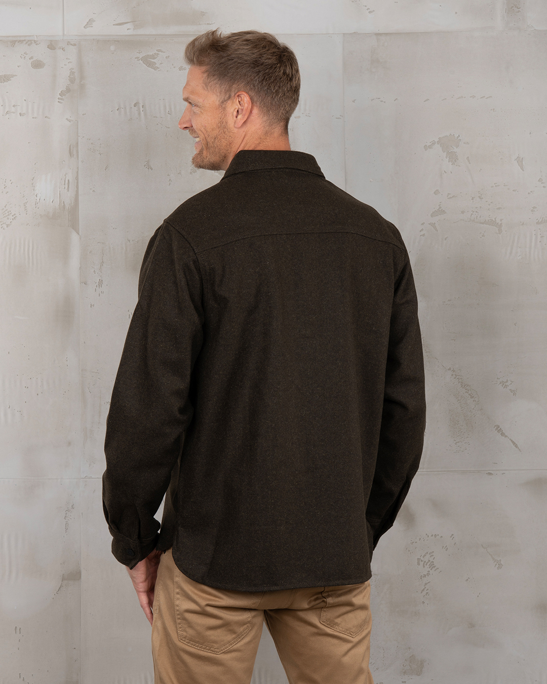 Pike Brothers 1943 CPO Shirt Olive Wool - vue dos