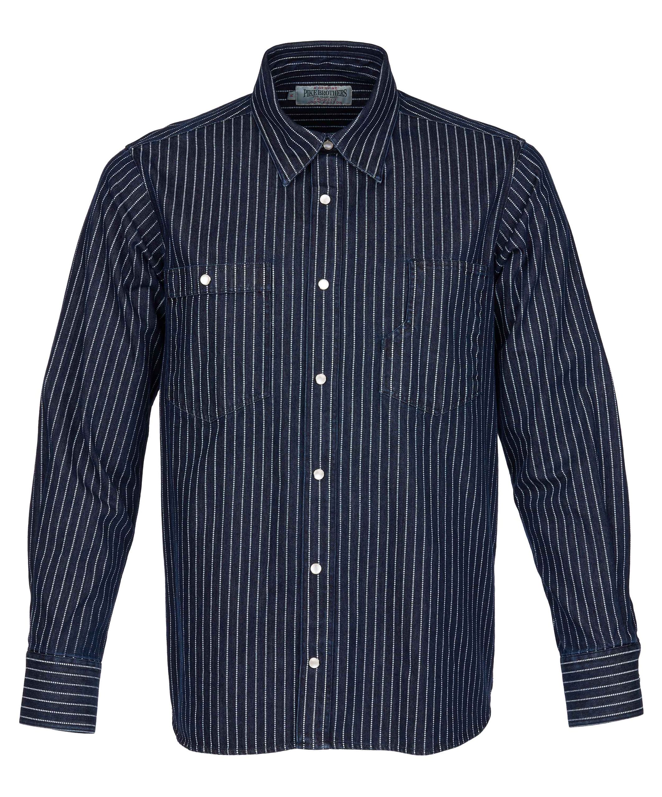 Pike Brothers 1937 Roamer Shirt Blue Wabash Denim - vue dos