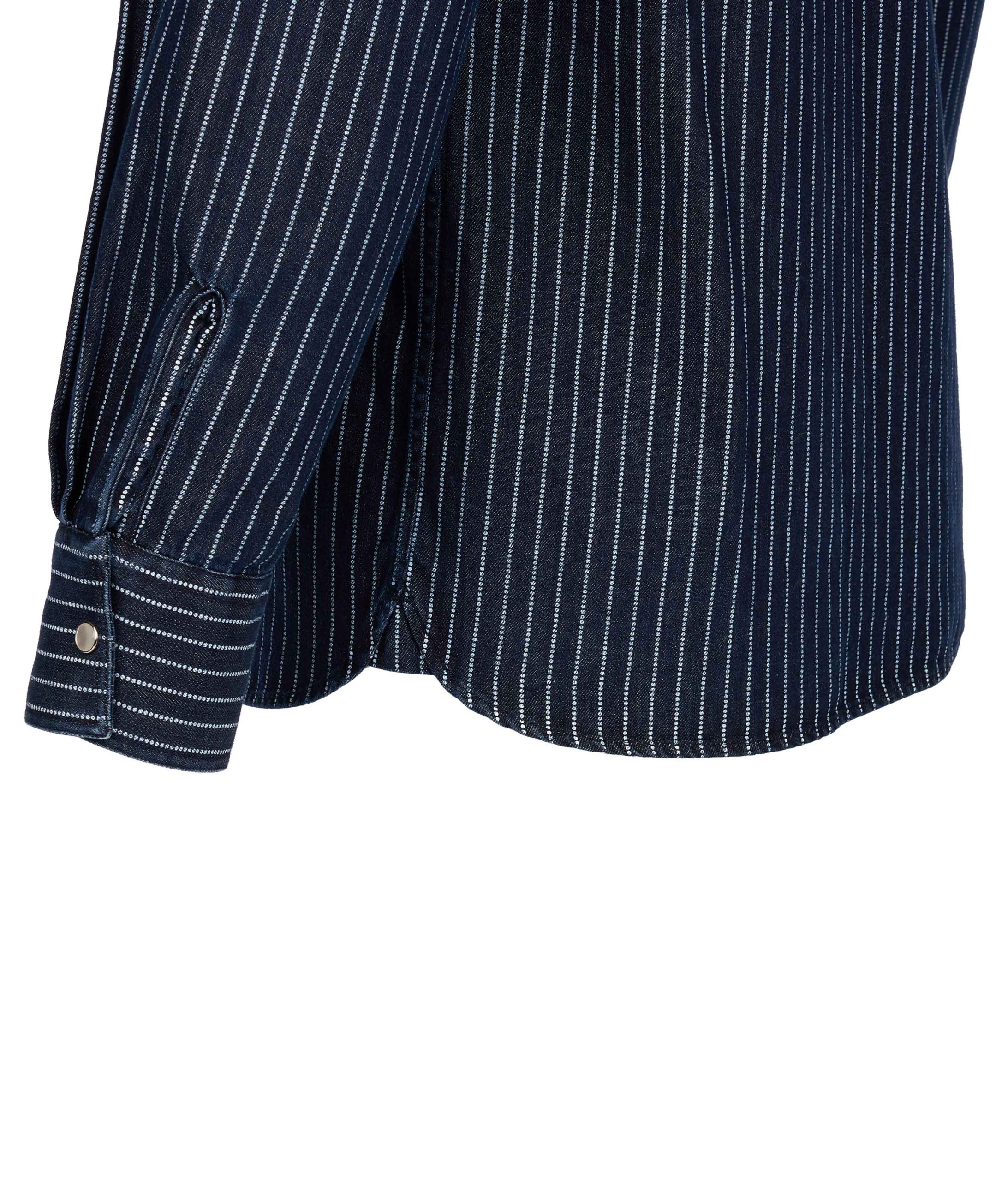 Pike Brothers 1937 Roamer Shirt Blue Wabash Denim - vue detail tissu