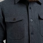 Pike Brothers 1943 CPO Shirt Grey Wool - du00e9tail tissu