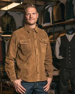 Pike Brothers 1943 CPO Shirt Mulholland Brown cuir - vue face
