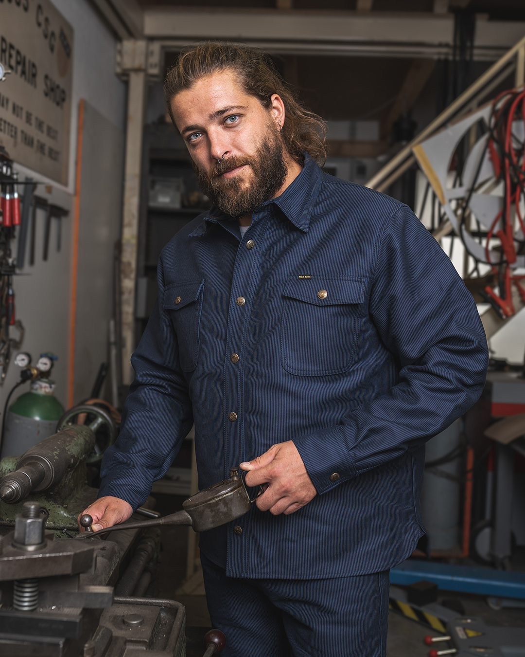 Pike Brothers 1943 CPO Shirt Hamburg Blue wool overshirt - size guide