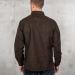 Pike Brothers 1943 CPO Shirt Moleskin Soil Brown - du00e9tail collar