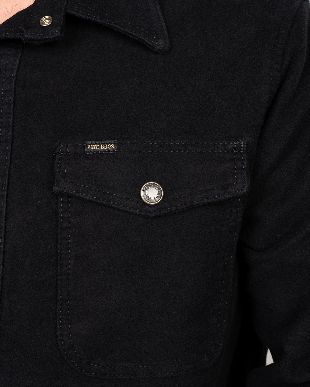 Pike Brothers 1943 CPO Shirt Moleskin Sulphur Black - vue cu00f4tu00e9