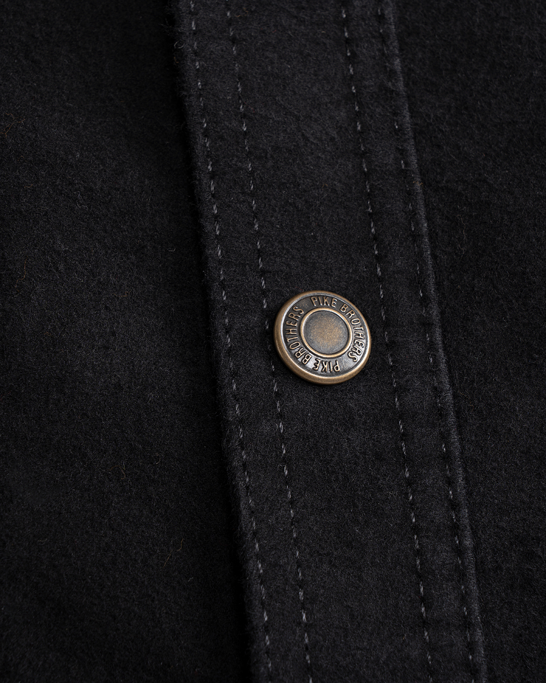 Pike Brothers 1943 CPO Shirt Moleskin Sulphur Black - du00e9tail col
