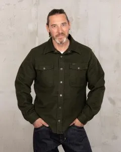 Pike Brothers 1943 CPO Shirt Moleskin Moss - vue face