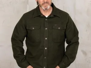 Pike Brothers 1943 CPO Shirt Moleskin Moss - front view
