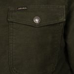 Pike Brothers 1943 CPO Shirt Moleskin Moss - du00e9tail collar