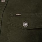 Pike Brothers 1943 CPO Shirt Moleskin Moss - du00e9tail fabric