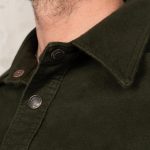 Pike Brothers 1943 CPO Shirt Moleskin Moss - du00e9tail buttons