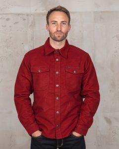 Camicia Pike Brothers CPO 1943 in moleskin rosso scuro - vista frontale