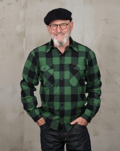 Pike Brothers 1943 CPO Shirt Buffalo Green Flannel - front view