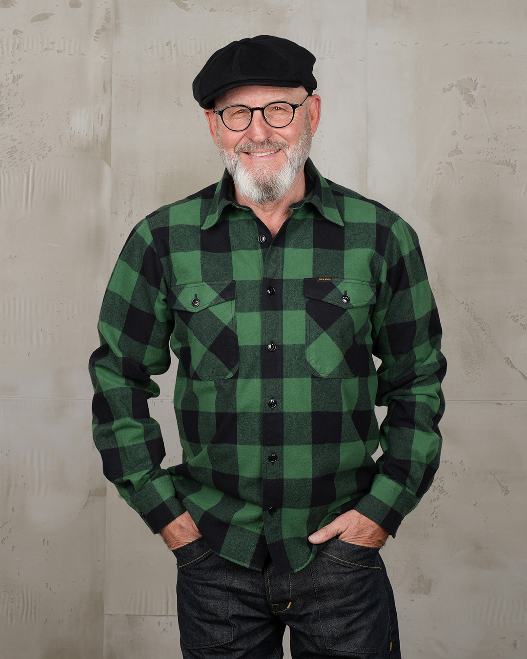 Pike Brothers 1943 CPO Shirt Buffalo Green Flannel - vue face