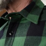 Pike Brothers 1943 CPO Shirt Buffalo Green Flannel - vue portee profil