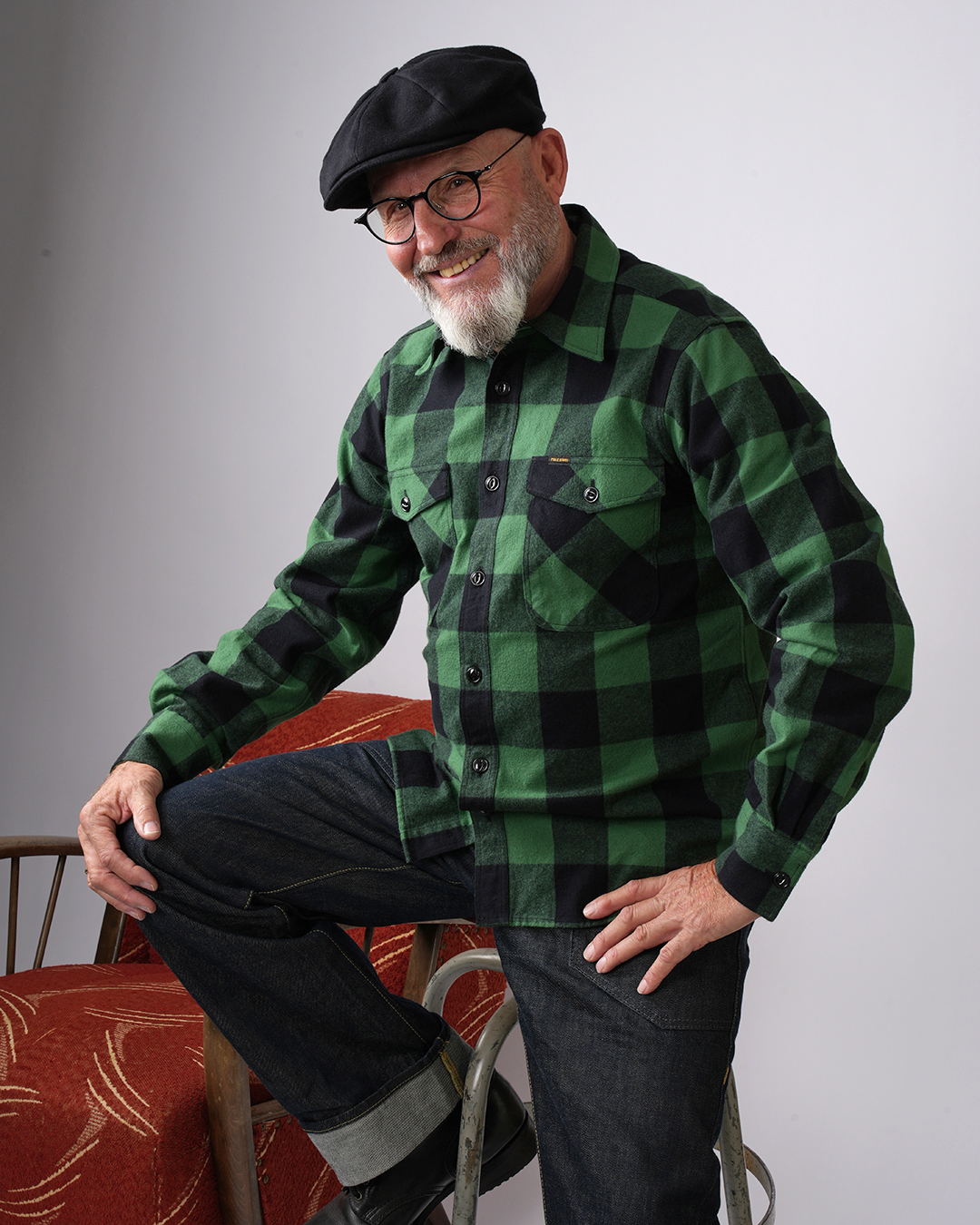 Pike Brothers 1943 CPO Shirt Buffalo Green Flannel - vue portee dos