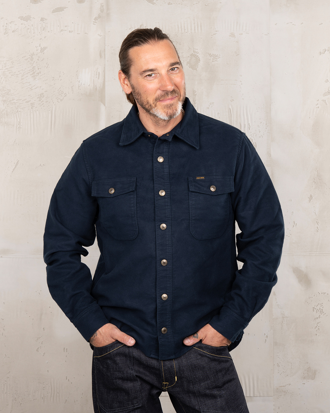 Pike Brothers 1943 CPO Shirt Moleskin Navy - vue face