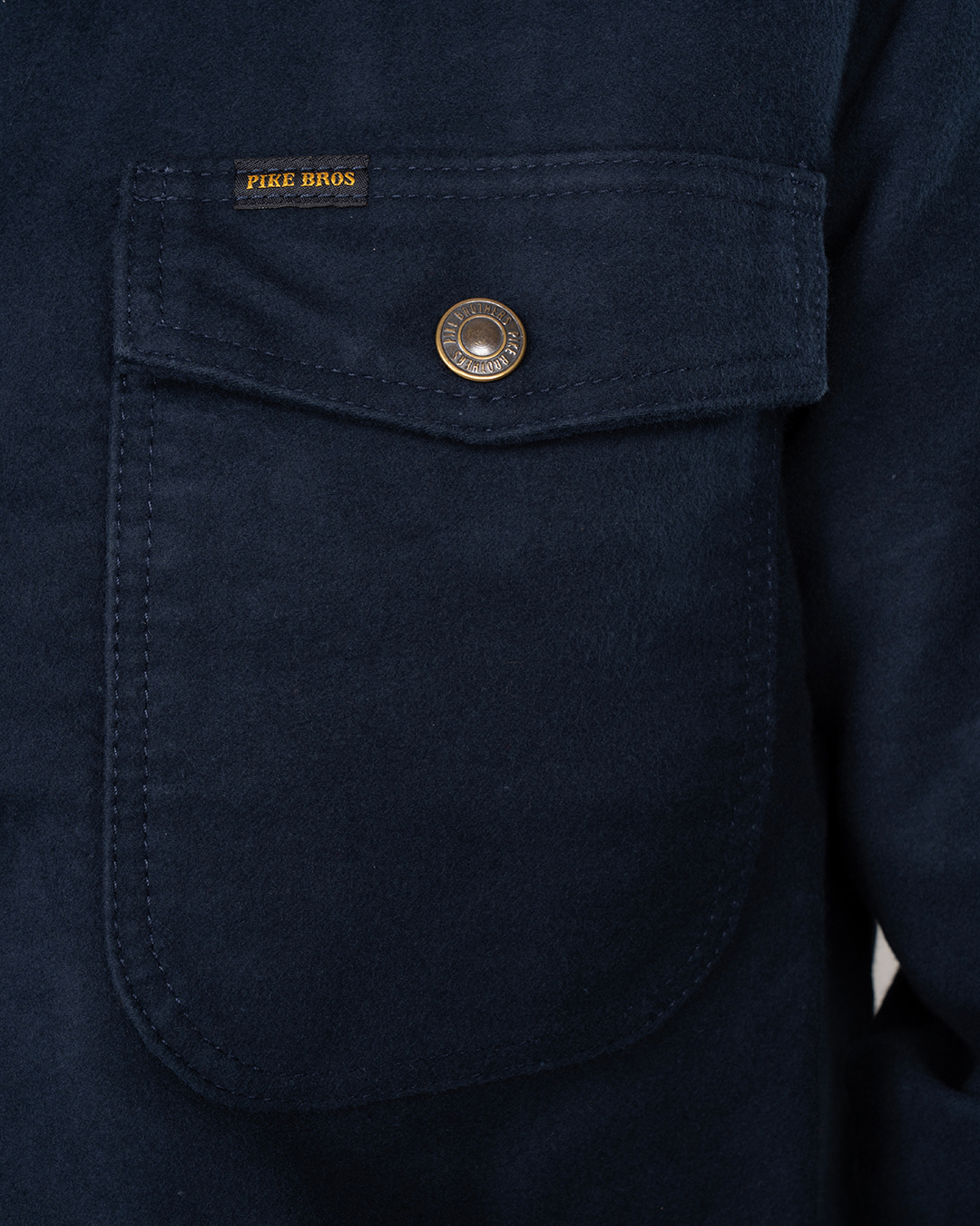 Pike Brothers 1943 CPO Shirt Moleskin Navy - du00e9tail boutons