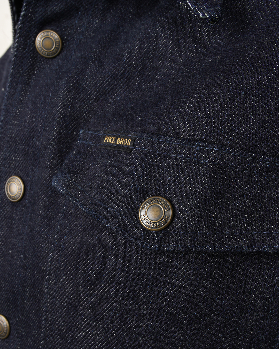 Pike Brothers 1967 CPO Shirt 21oz Denim - du00e9tail col