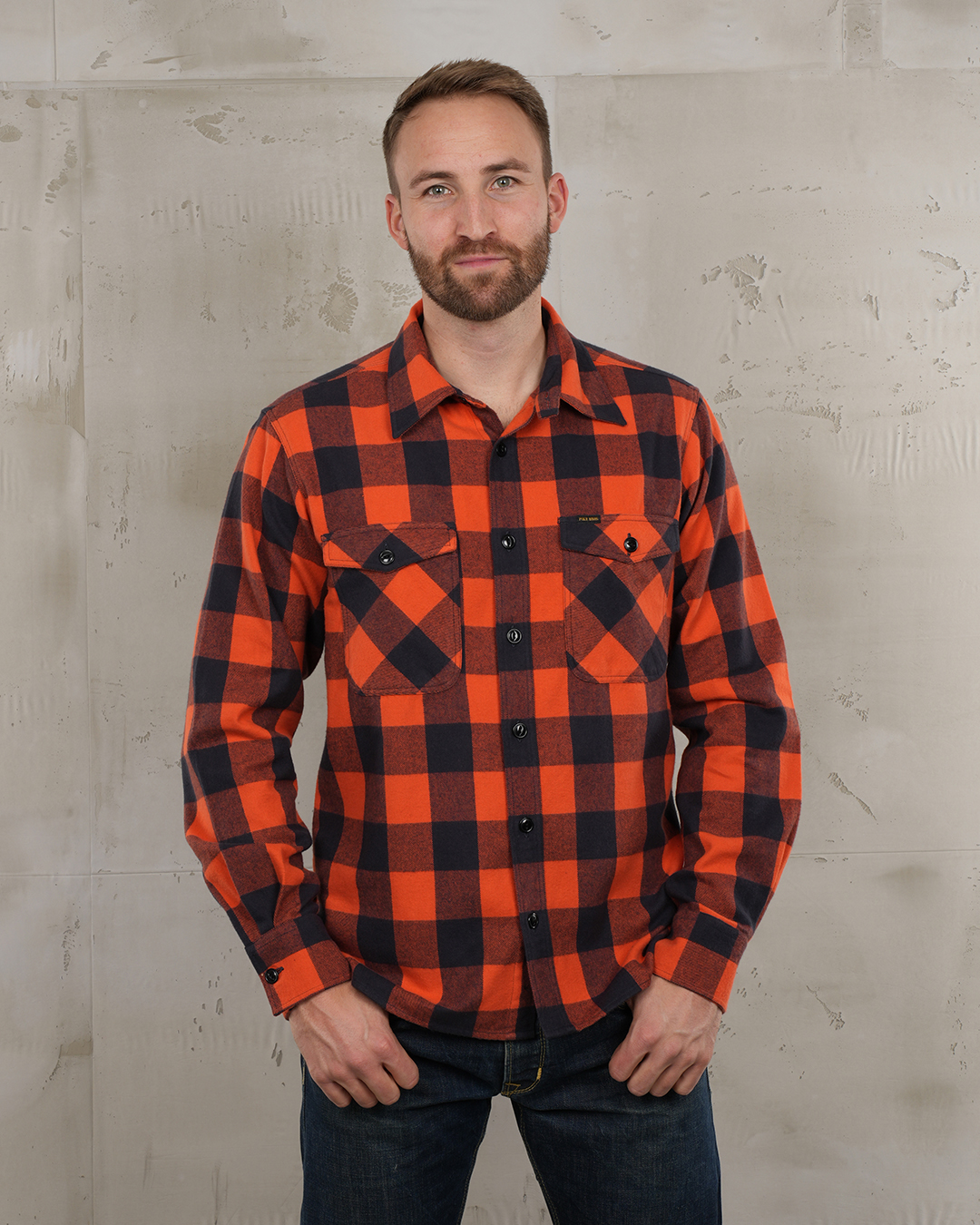 Pike Brothers 1943 CPO Shirt Buffalo Brick Flannel - vue face