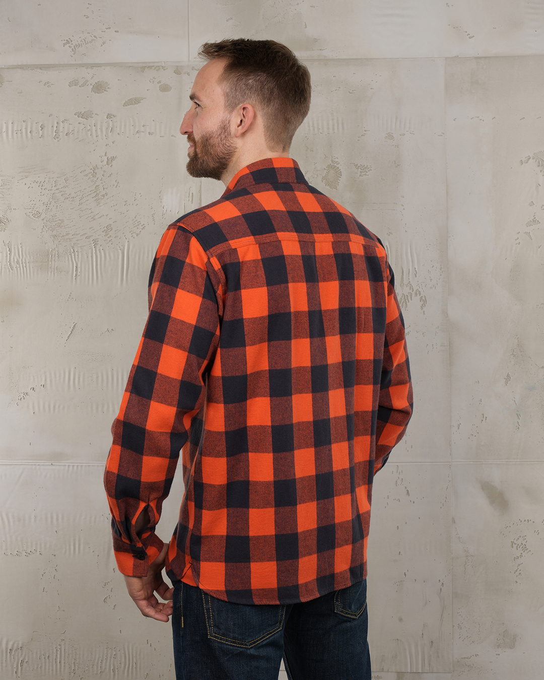 Pike Brothers 1943 CPO Shirt Buffalo Brick Flannel - vue portee face