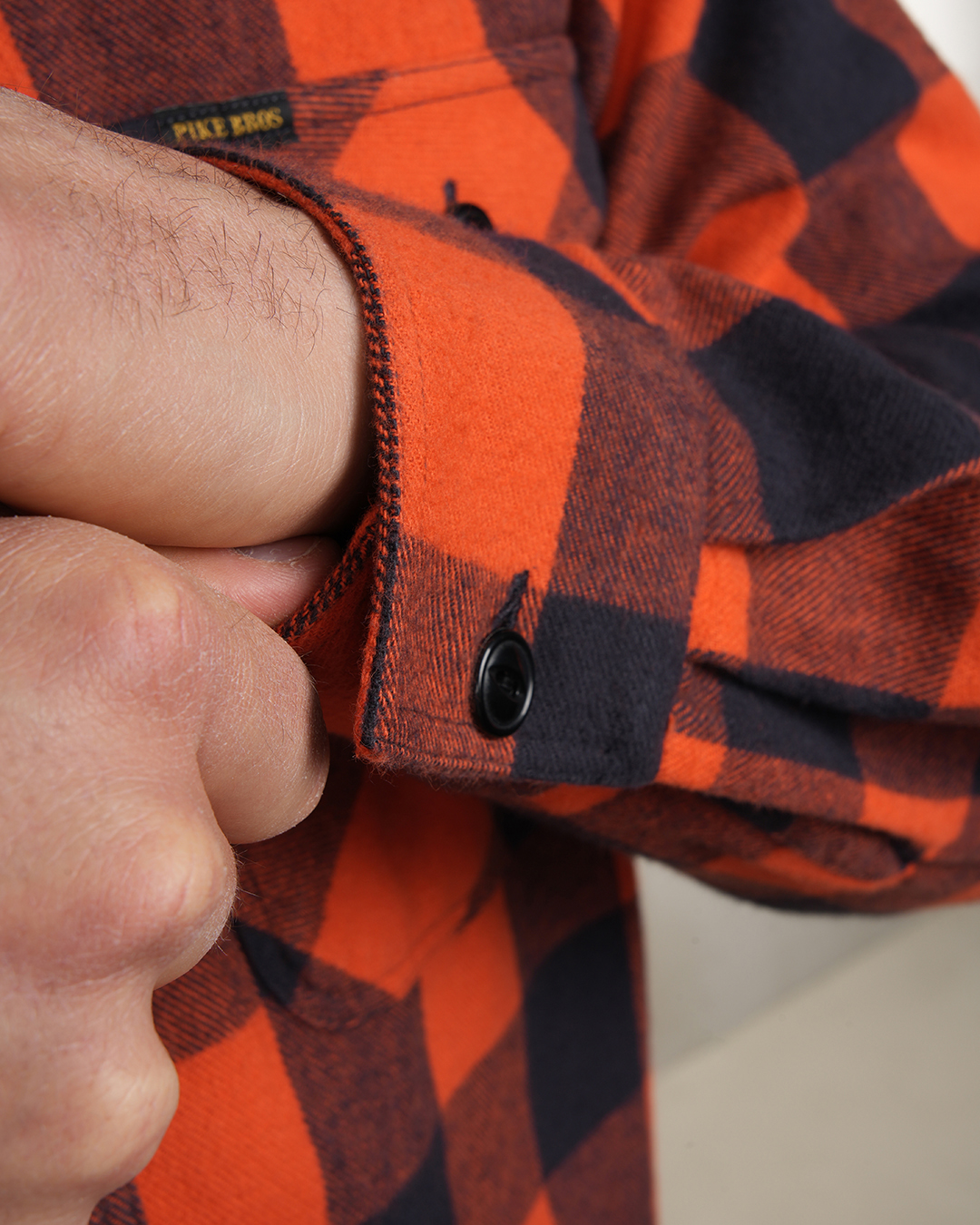 Pike Brothers 1943 CPO Shirt Buffalo Brick Flannel - vue detail